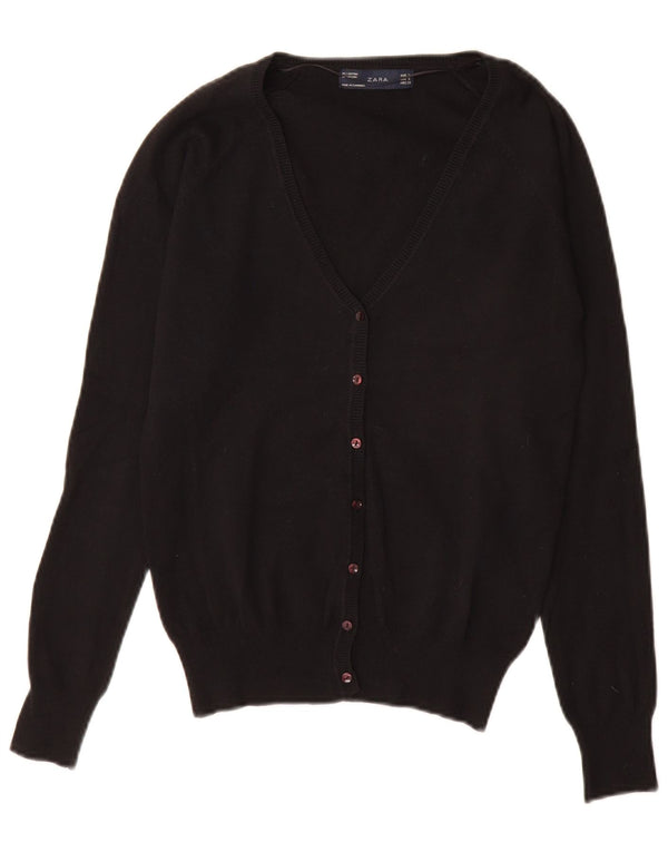 Maglione cardigan da donna Zara UK 10 piccolo cotone nero