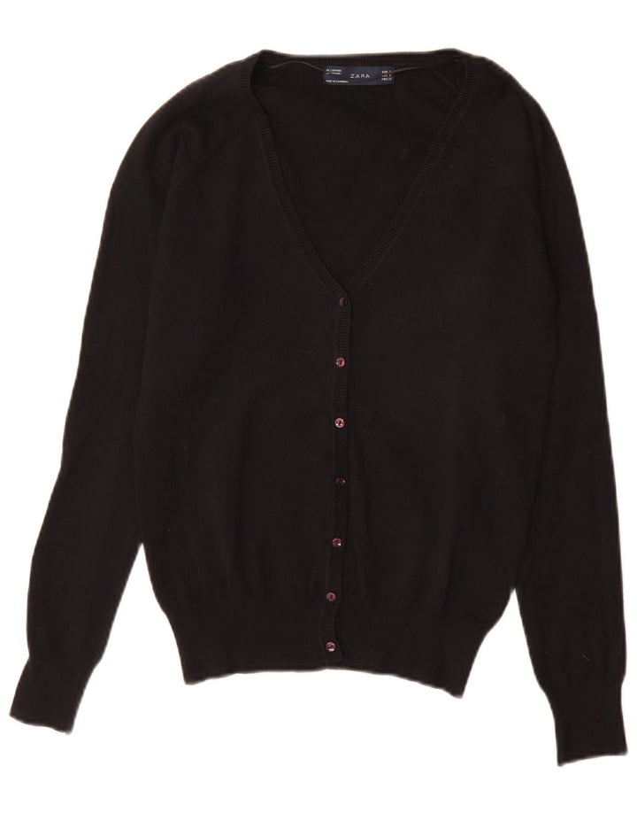 Maglione cardigan da donna Zara UK 10 piccolo cotone nero