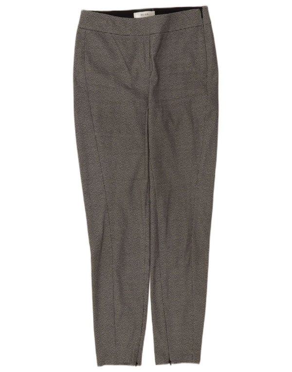 Pantaloni da abito slim da donna Reiss UK 8 piccoli W26 L27 pied de poule grigio