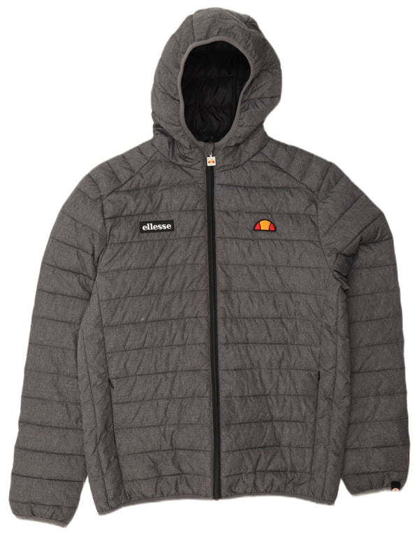 Giacca imbottita con cappuccio da uomo Ellesse UK 40 Large Grigia in poliammide