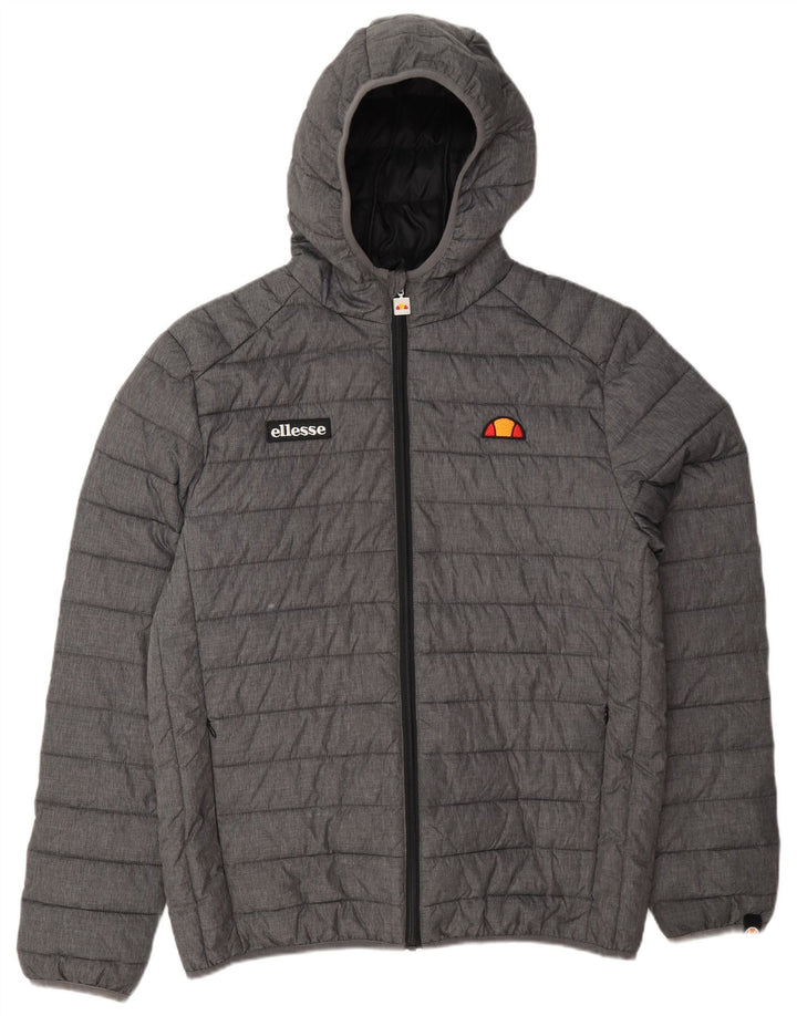 Giacca imbottita con cappuccio da uomo Ellesse UK 40 Large Grigia in poliammide