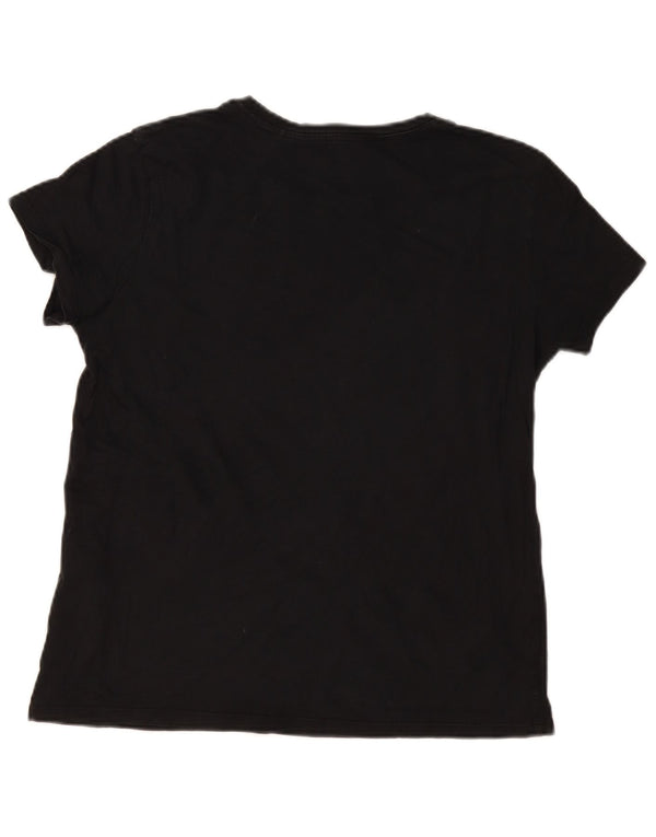 T-shirt grafica da donna Levi's Top UK 16 grande cotone nero