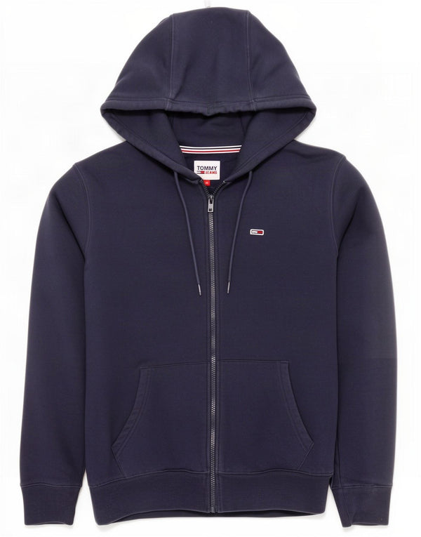 Maglione con cappuccio e zip da uomo Tommy Hilfiger in cotone blu navy medio