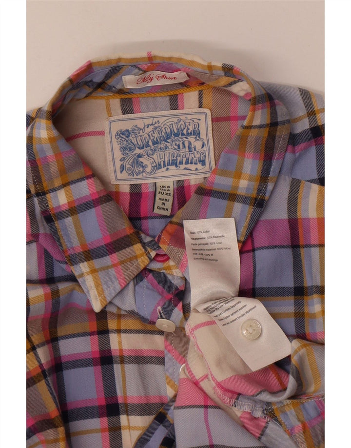 Camicia da donna Joules UK 8 piccolo cotone a quadri multicolore