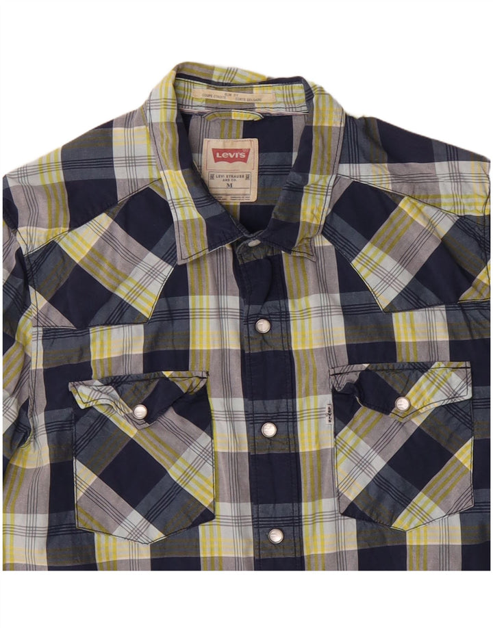 LEVI'S Camicia slim fit da uomo in cotone a quadri blu navy medio