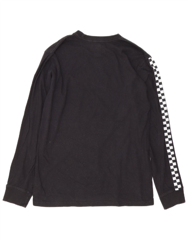 Maglietta grafica da uomo Vans a maniche lunghe piccola in cotone nero