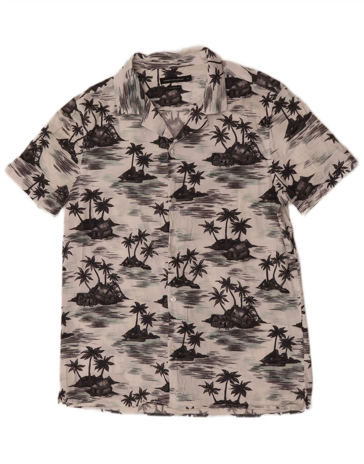 Camicia da uomo a maniche corte dal taglio classico French Connection, hawaiana bianca media
