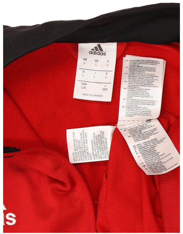 Adidas Giacca da uomo con grafica grafica Giacca grande in poliestere color block rosso