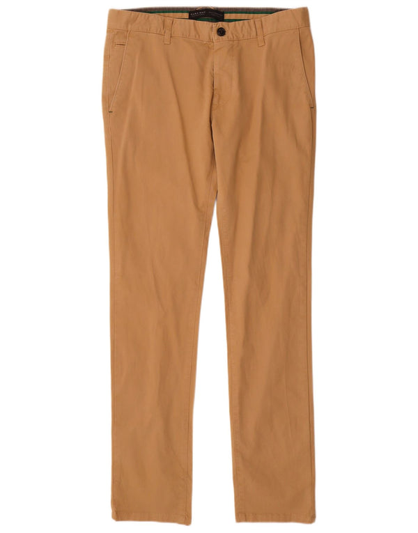 Pantaloni chino slim da uomo Zara EU 42 Large W32 L34 Beige