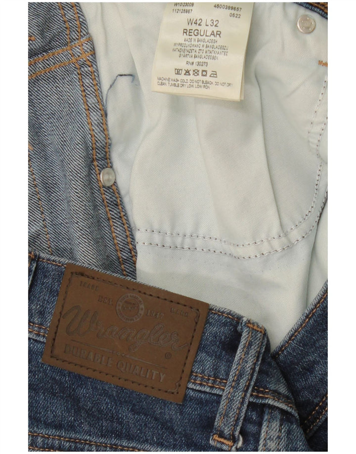 Jeans WRANGLER taglio dritto da uomo vestibilità regolare W42 L26 cotone blu