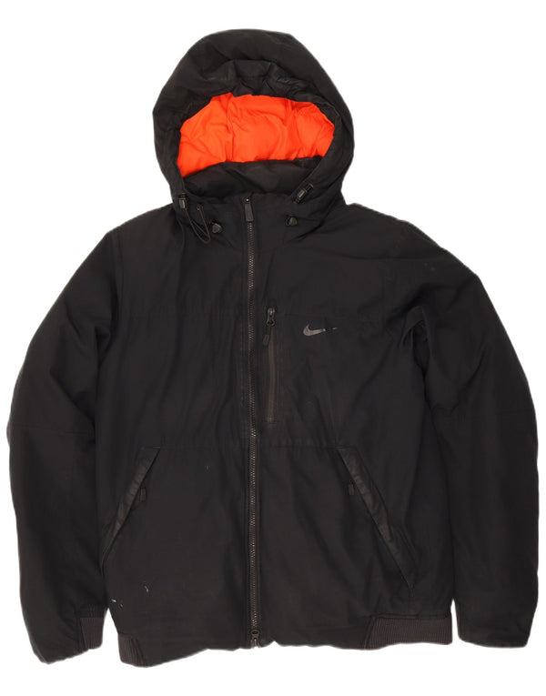 Giacca imbottita con cappuccio Nike da uomo UK 38 Medium Black Colourblock poliestere