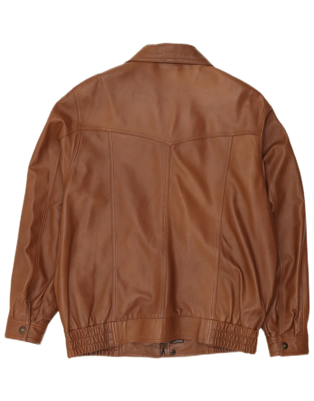 Giacca bomber da uomo vintage in pelle EU 50 grande in pelle marrone
