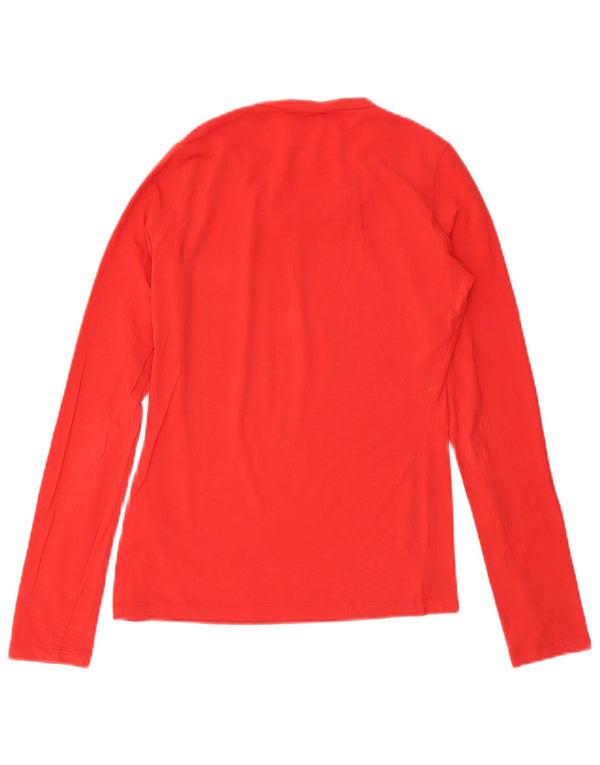 Versace Donna Graphic Top Manica Lunga UK 12 Medio Rosso Cotone
