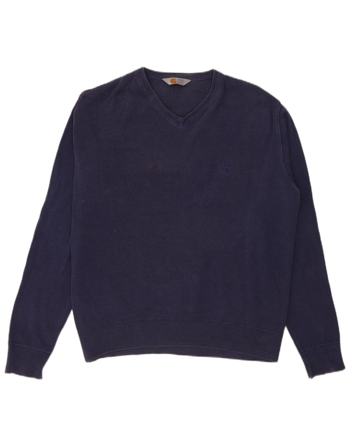 Maglione maglione con scollo a V da uomo Carhartt 2XL Blu navy