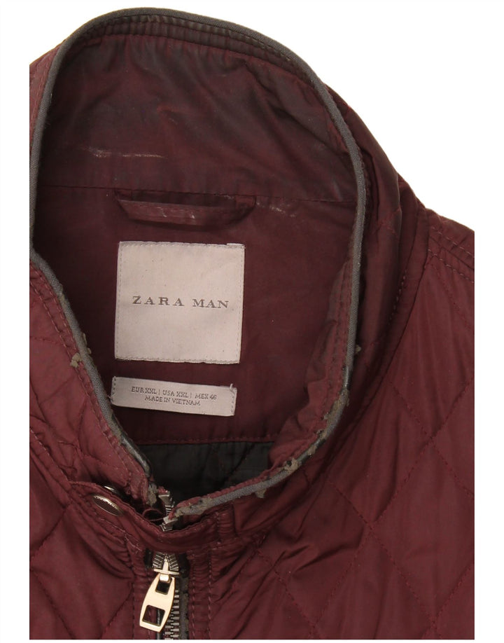 Giacca trapuntata da uomo Zara UK 44 2XL Borgogna