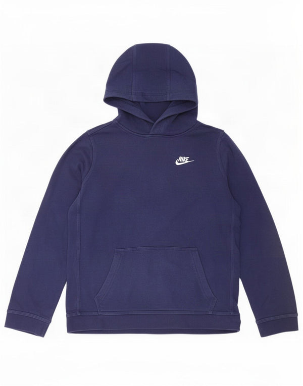 Nike Boys Hoodie Jumper 13-14 Years XL Navy Blue Cotton