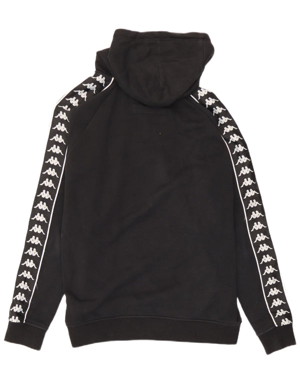 Maglione con cappuccio grafico da uomo Kappa grande in cotone nero