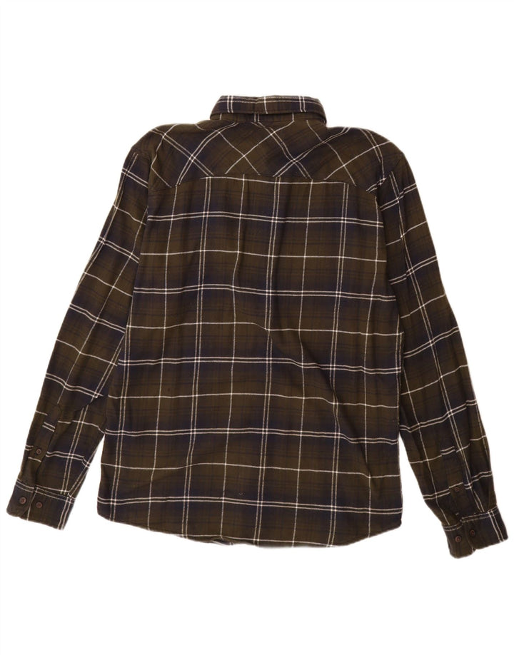 Jack & Jones Camicia da uomo in flanella di cotone a quadri kaki grande