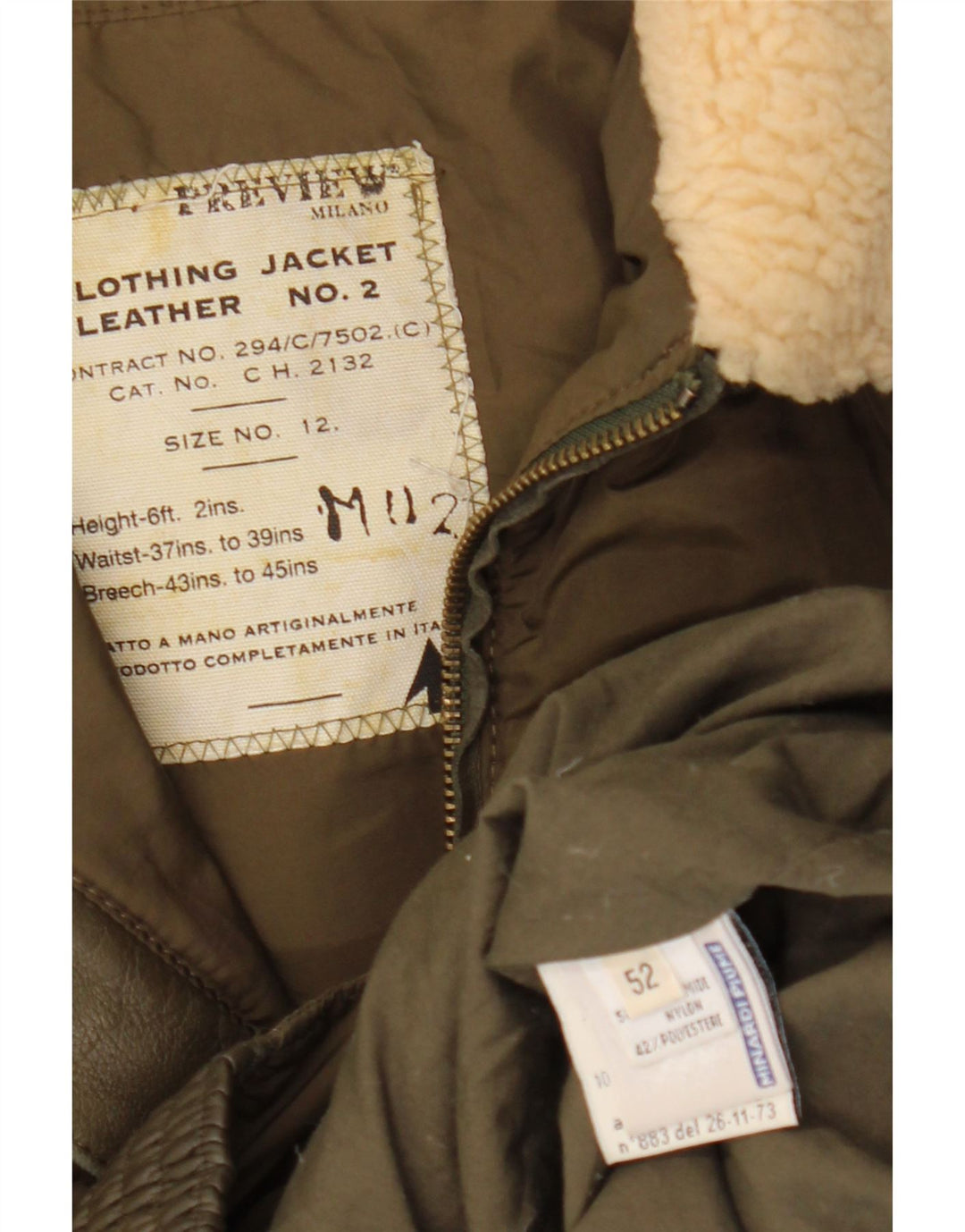 Giacca imbottita vintage da uomo IT 52 XL Khaki Poliammide