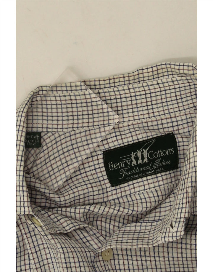 Camicia da uomo Henry Cottons taglia 39 15 1/2 percalle grigio medio