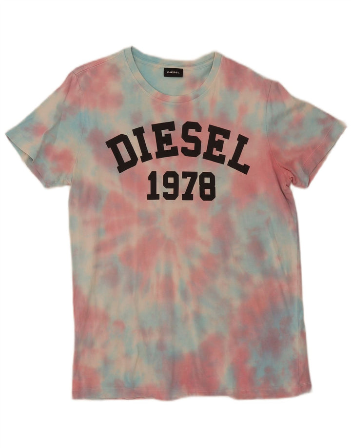 Diesel T-shirt grafica da uomo Top in cotone tie dye medio multicolore