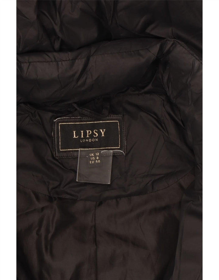 Cappotto imbottito con cappuccio da donna Lipsy UK 12 medio nero in poliammide