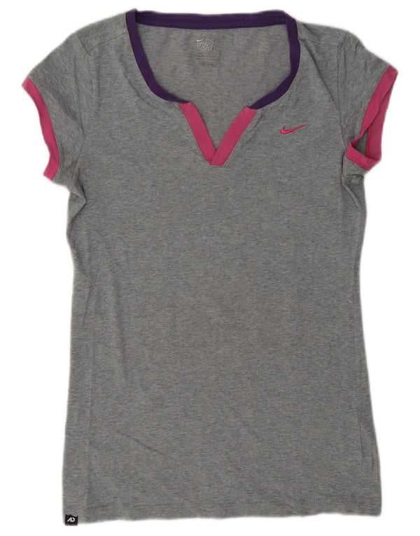 T-shirt da donna Nike Top UK 12/14 grigio medio chiazzato