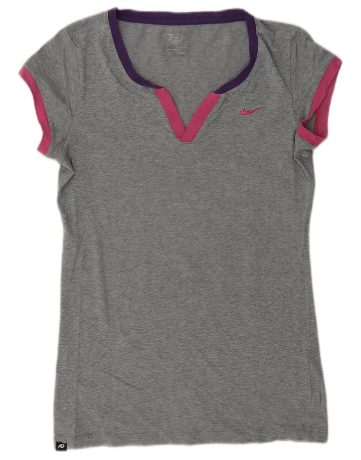 T-shirt da donna Nike Top UK 12/14 grigio medio chiazzato