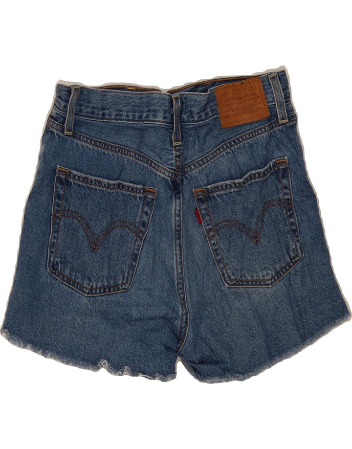 LEVI'S Womens Distressed Denim Shorts W28 Medium Blue Cotton Vintage Levi's and Second-Hand Levi's from Messina Hembry 