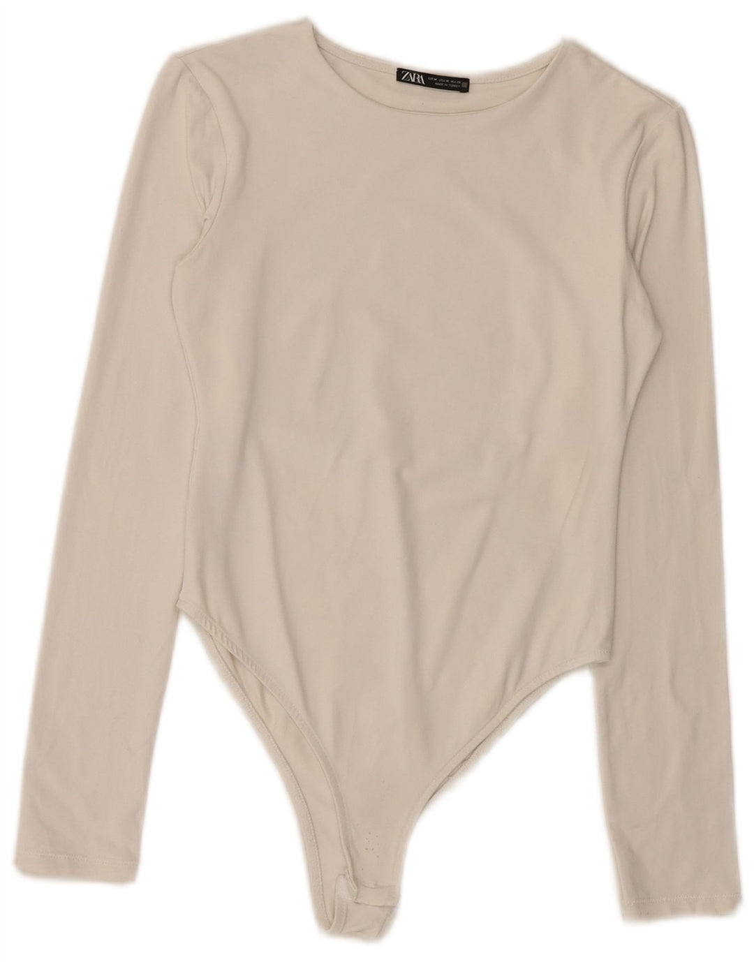 ZARA Womens Long Sleeve Bodysuit UK 12 Medium White
