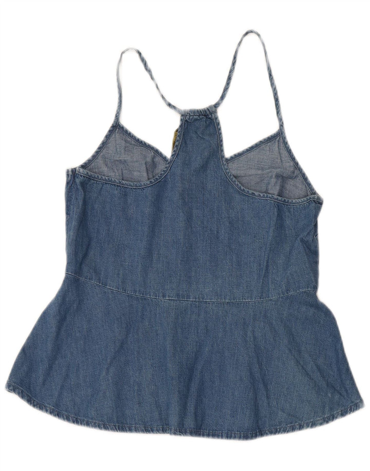 Top in denim da donna Zara UK 12 Blu medio