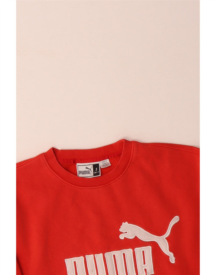 Felpa con grafica PUMA da uomo, piccola, in cotone arancione