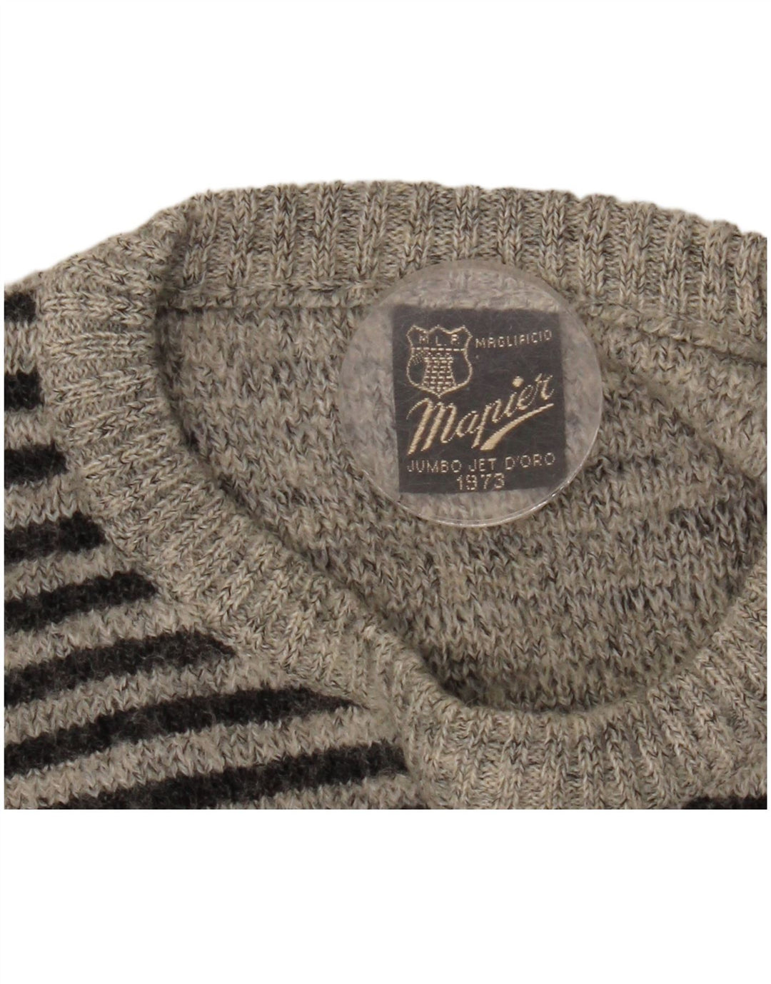 Maglione maglione girocollo da uomo Mapier piccolo grigio geometrico