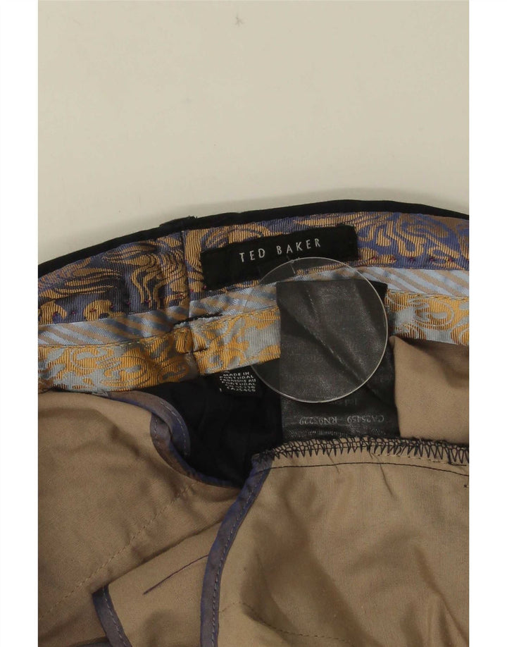 Pantaloni da abito dritti da uomo Ted Baker W34 L30 cotone nero
