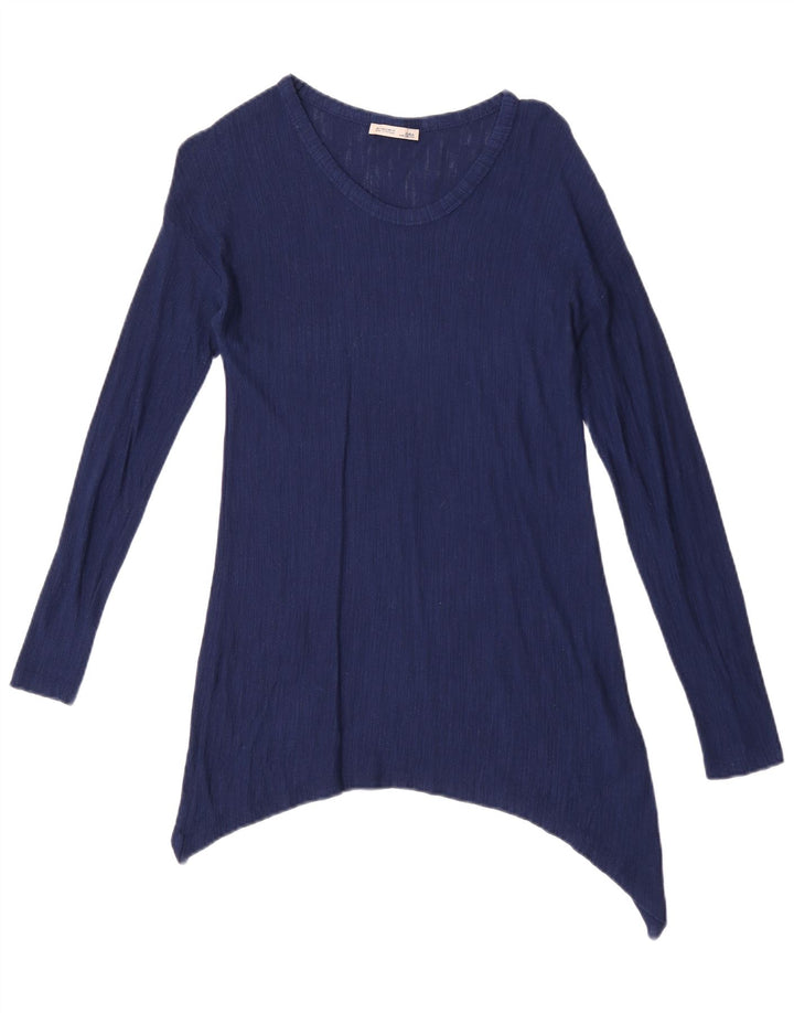 Top tunica asimmetrica da donna Zara UK 10 piccolo in viscosa blu