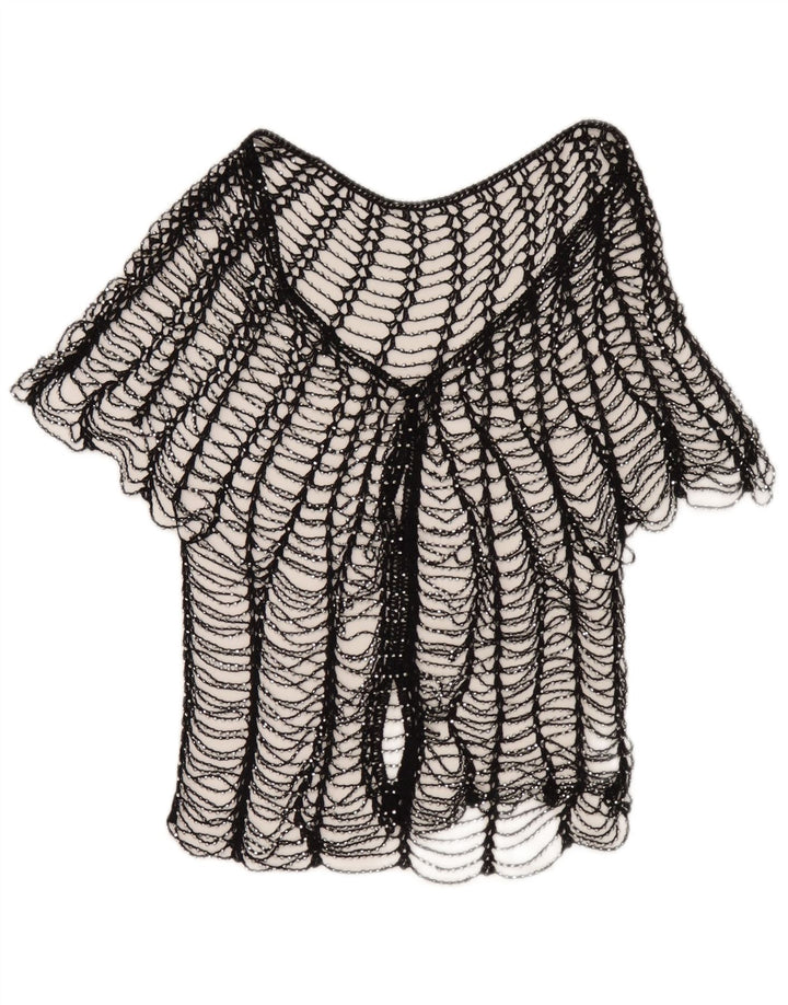 Top trasparente da donna vintage UK 2 2XS nero