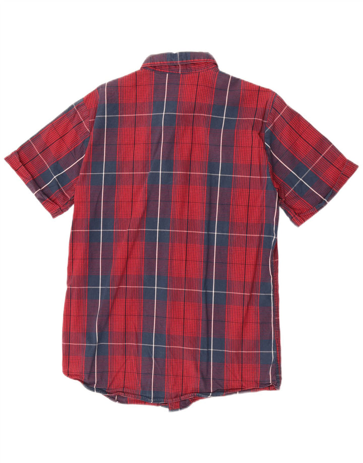 Camicia a maniche corte da uomo Jack & Jones in cotone scozzese rosso medio