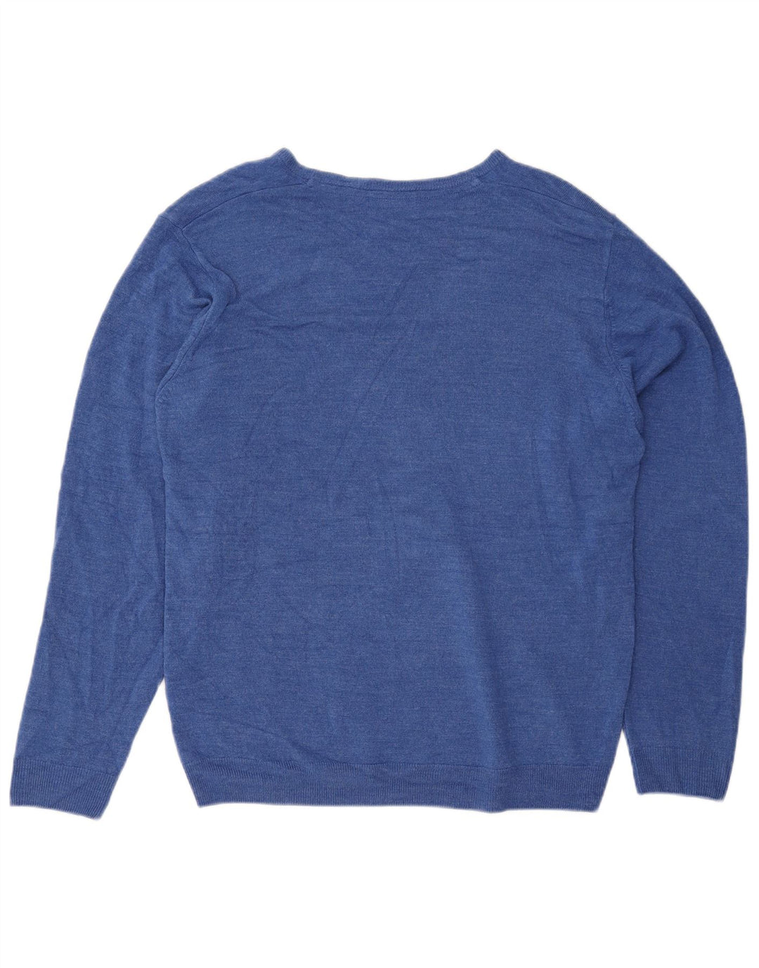 Maglione maglione con scollo a V da uomo Marks & Spencer XL blu acrilico