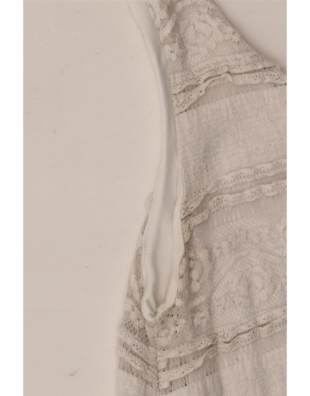 Desigual Abito a trapezio senza maniche da donna UK 10 Small White Floral Poliammide