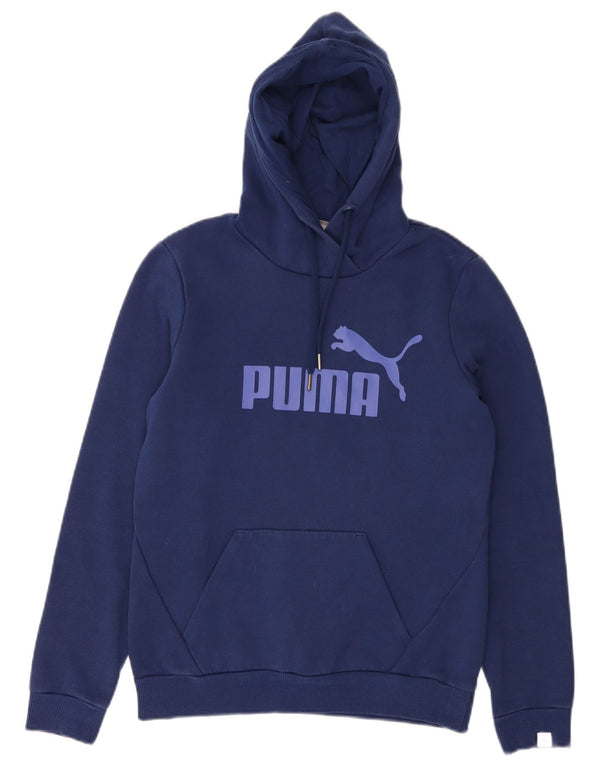 Felpa con cappuccio grafica PUMA da donna UK 10 Small Blu Navy