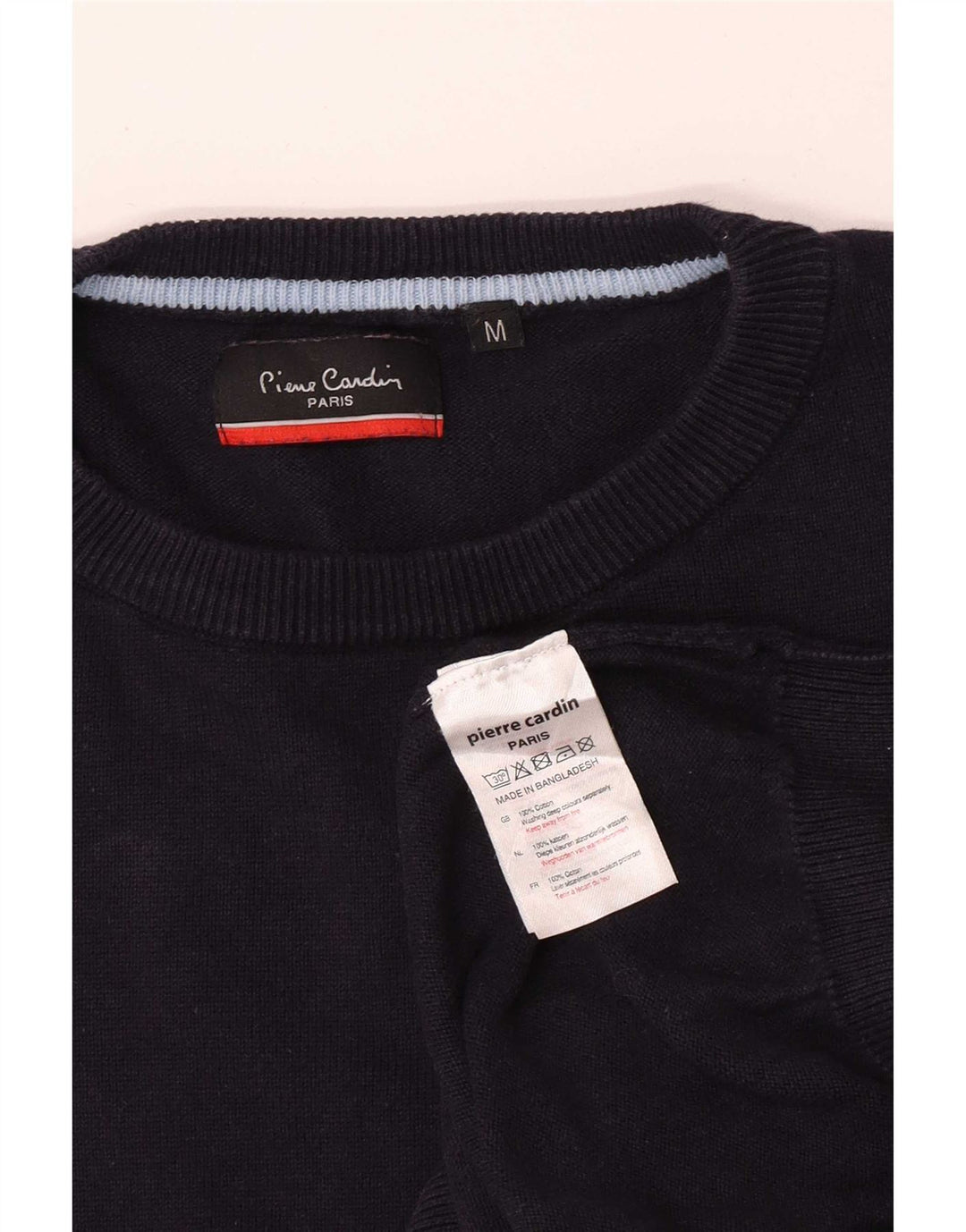 Maglione maglione girocollo da uomo Pierre Cardin cotone medio blu navy