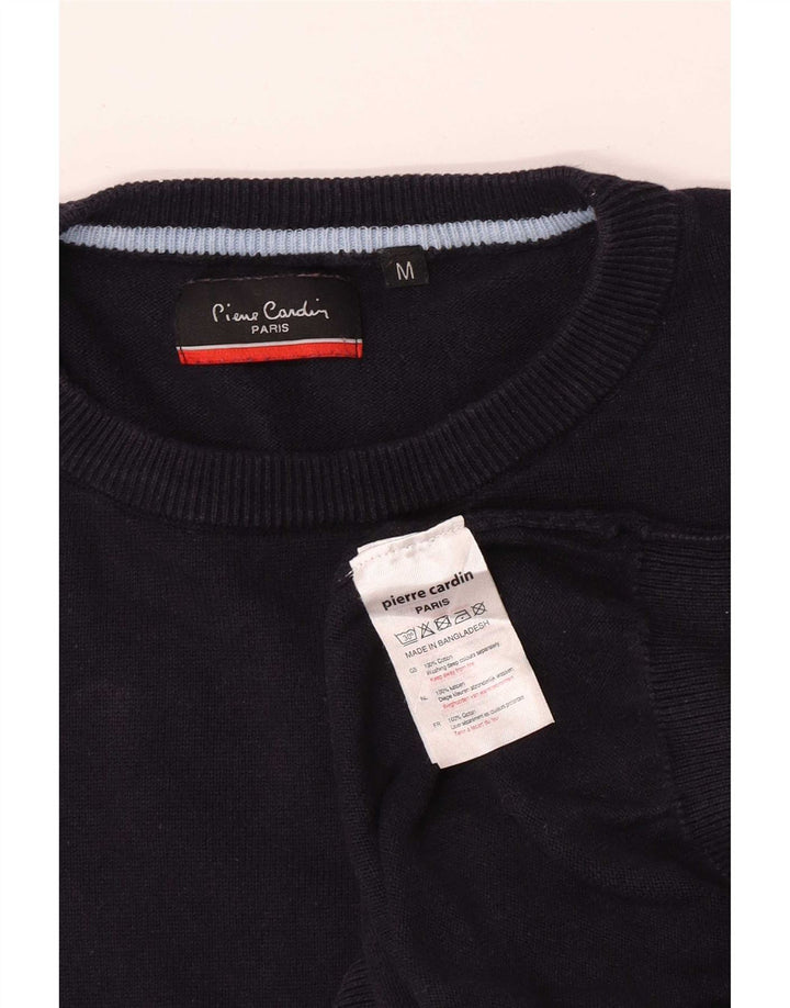 Maglione maglione girocollo da uomo Pierre Cardin cotone medio blu navy