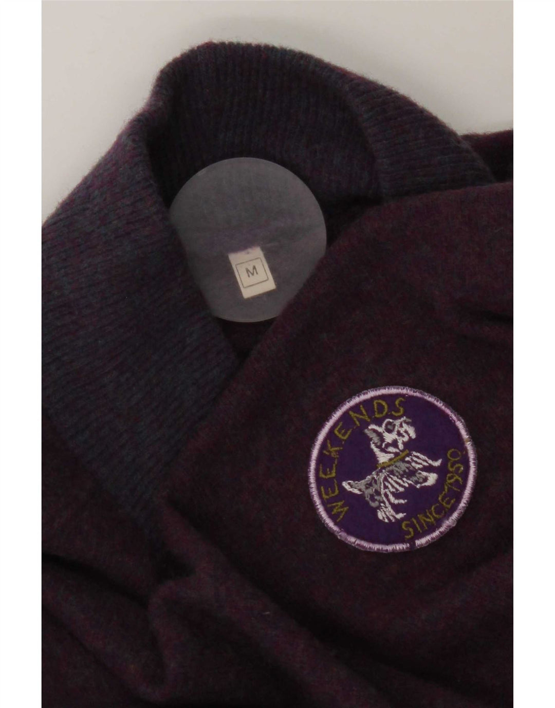 Maglione vintage da donna oversize con collo dolcevita UK 14 Viola medio