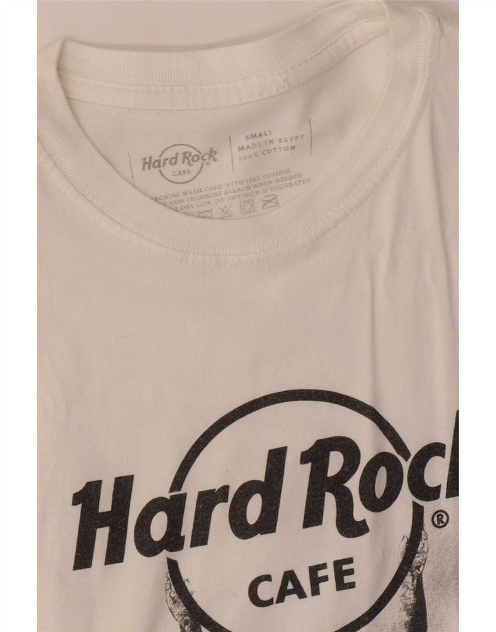 T-shirt grafica da uomo Budapest Hard Rock Cafe, piccola, in cotone bianco