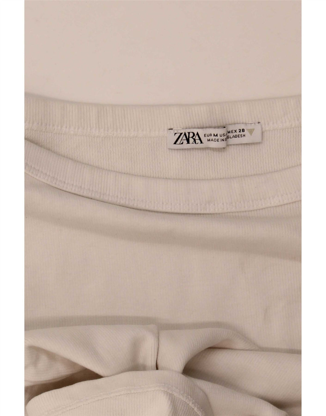 T-shirt corta da donna Zara UK 12 bianca media