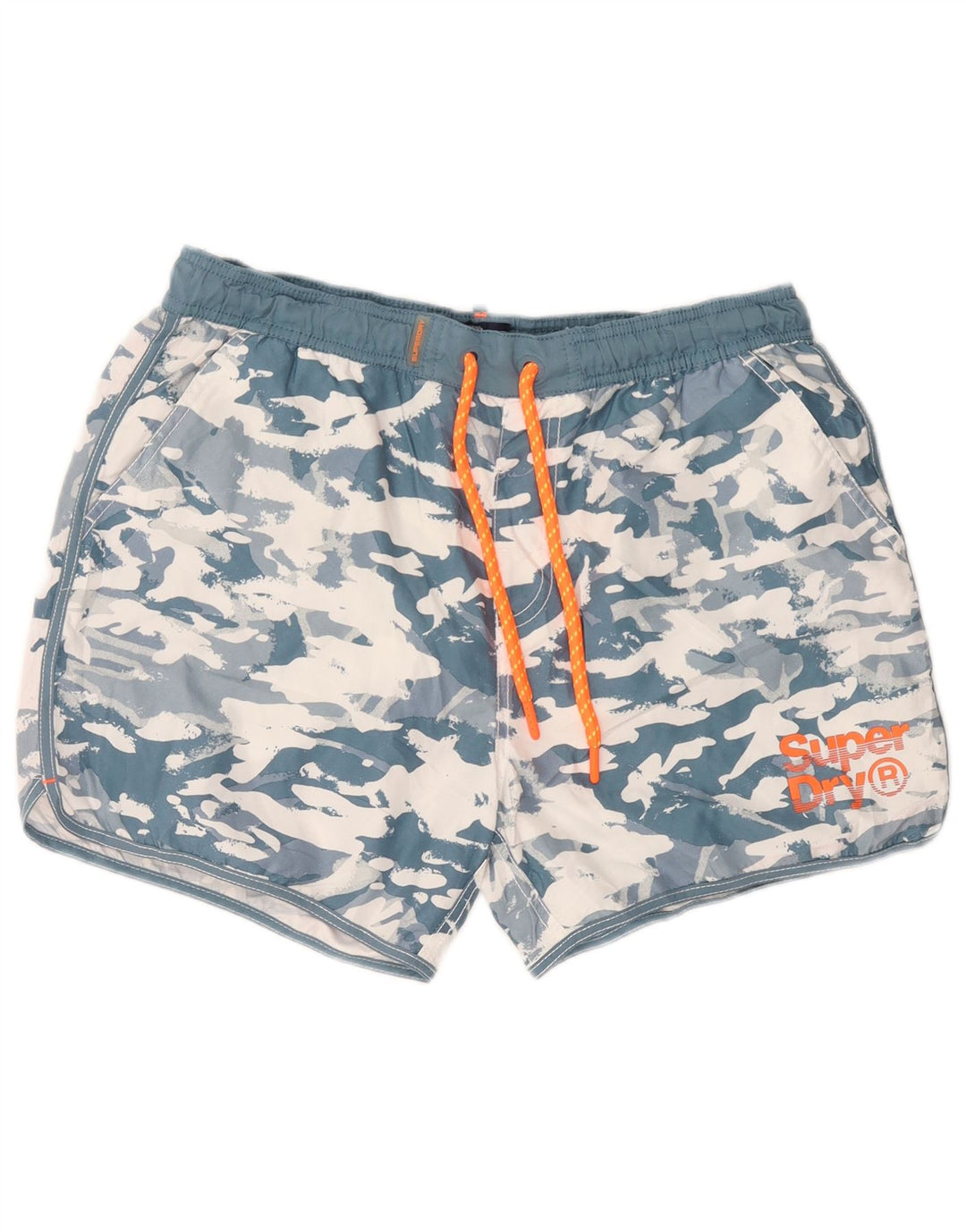 Pantaloncini da bagno da uomo Superdry XL blu mimetico in poliestere