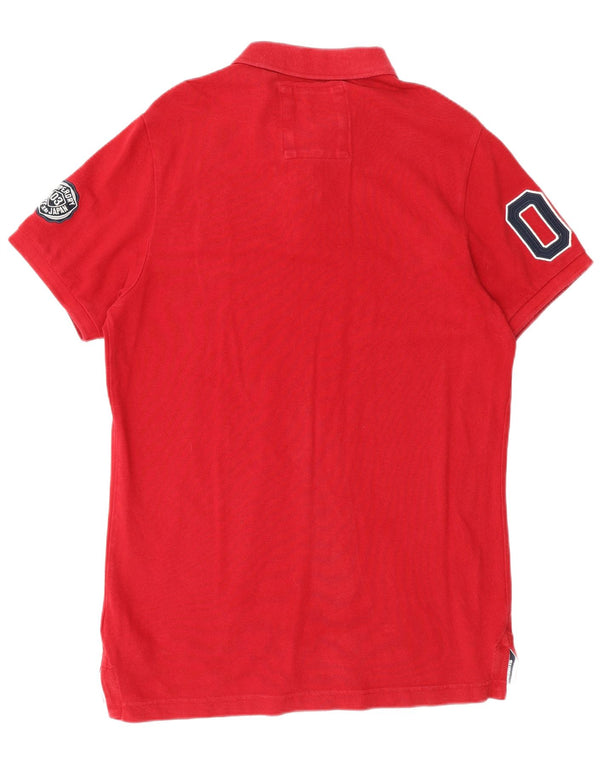 Polo grafica da uomo Superdry XL in cotone rosso
