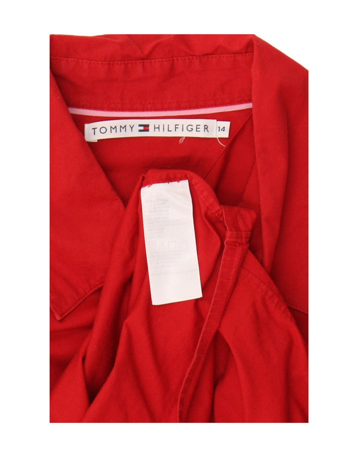 Camicia da donna Tommy Hilfiger UK 14 grande cotone rosso