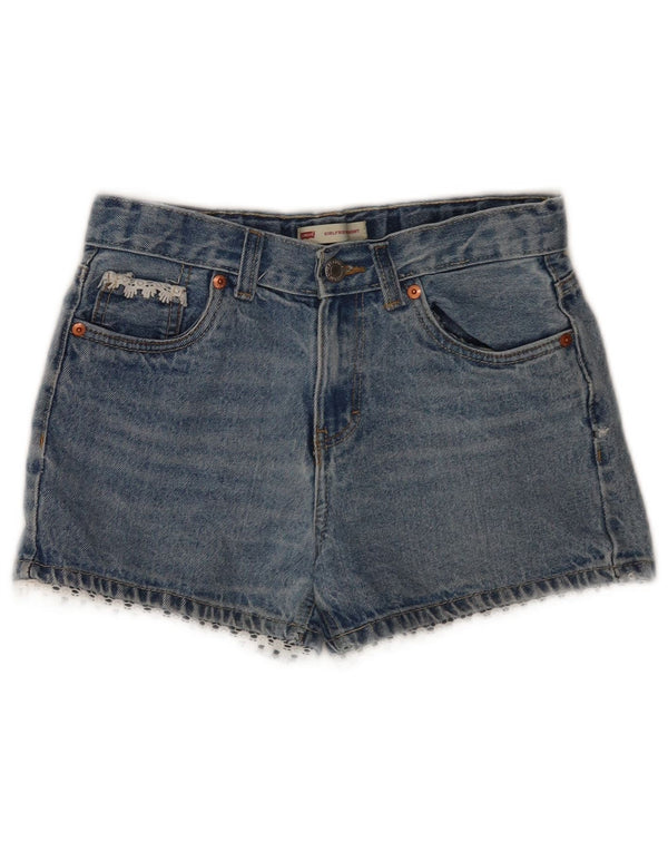 Pantaloncini di jeans Girlfriend Levi's 13-14 anni W28 cotone blu