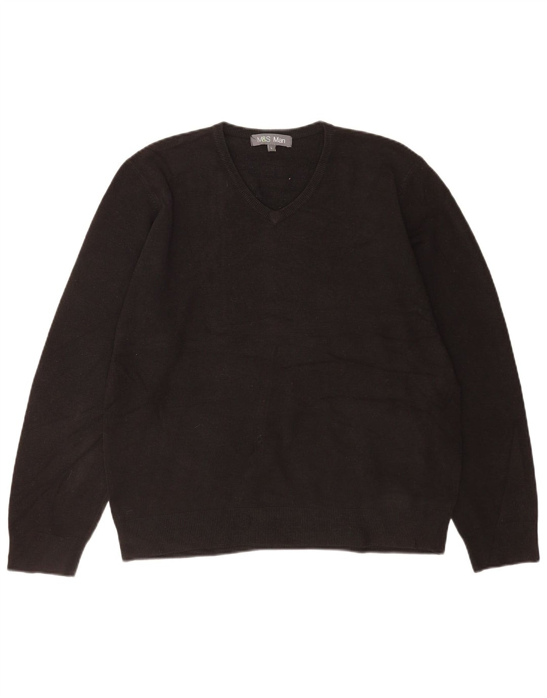 Maglione da uomo con scollo a V Marks & Spencer grande acrilico nero